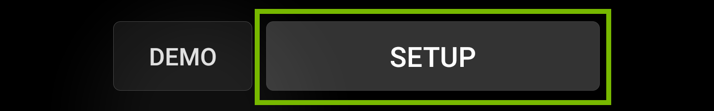 Setup button highlighted.