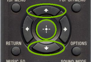 Sony Remote Up Down Select