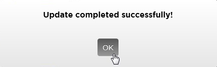 Update completion confirmation