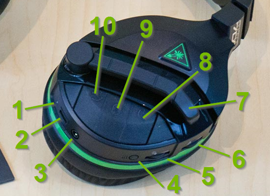 Turtle Beach Stealth 700 headset controls.