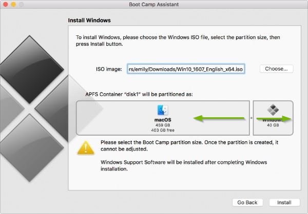 Arrows on slider bar