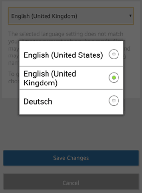 Amazon Alexa voice options