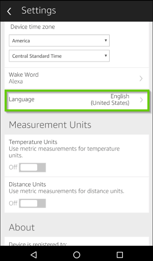 Amazon Alexa Language