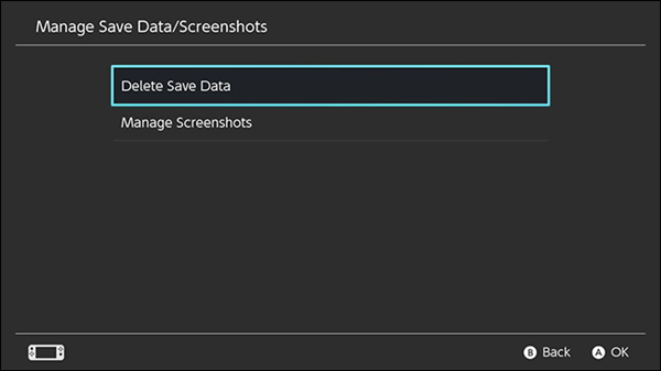 Nintendo Switch Delete Save Data