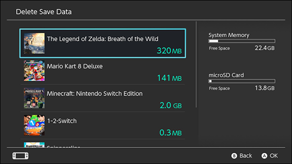 Nintendo Switch save data