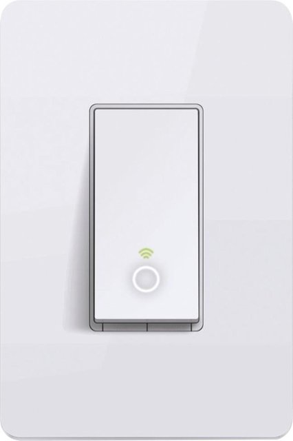 Smart light switch with Wi-Fi light turned on.