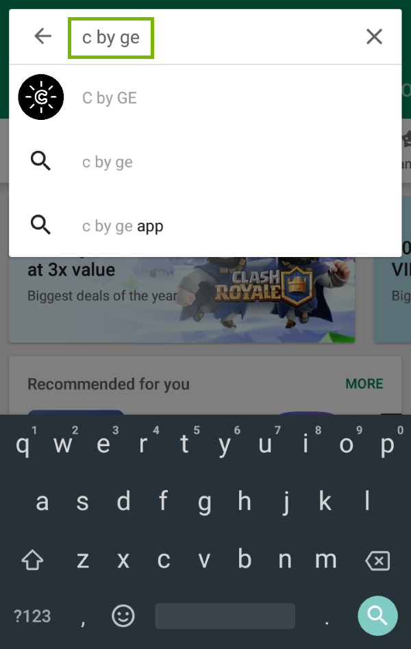 Keywords highlighted in Google Play search.