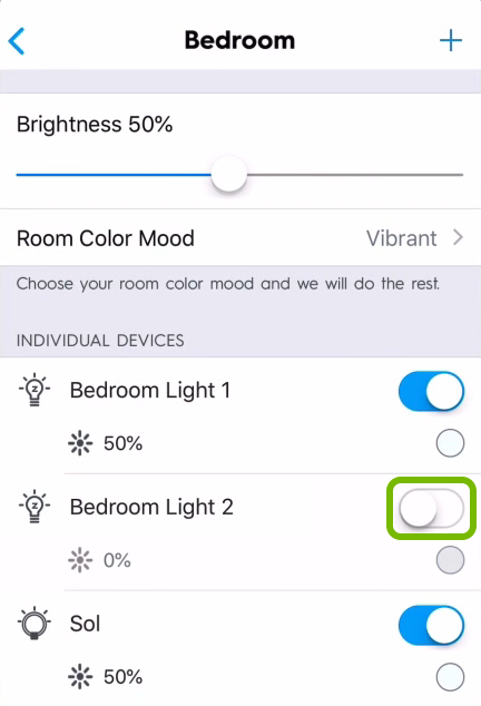 Light toggle switch highlighted in C by GE app.