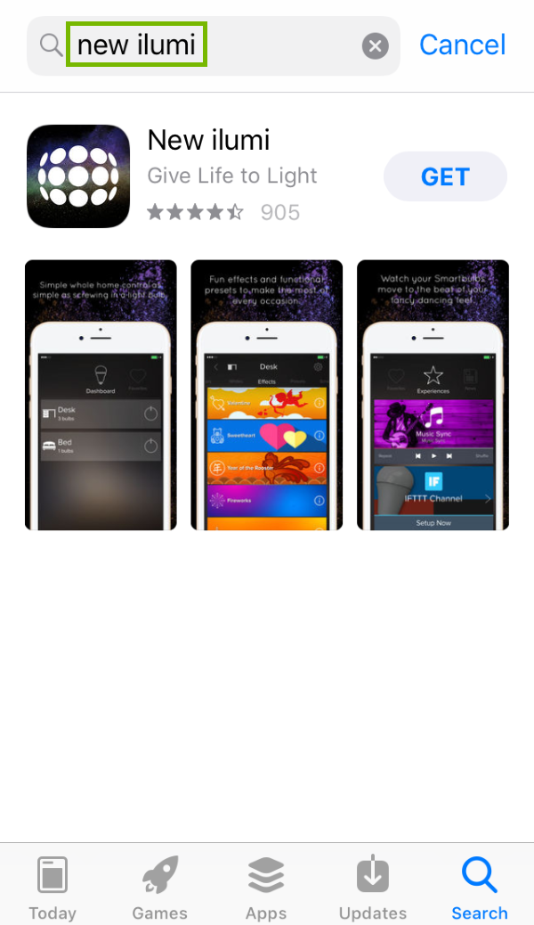 Keywords highlighted in App Store search.