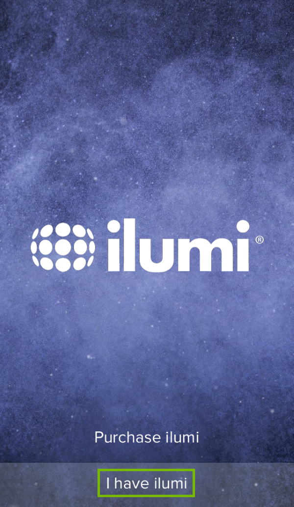 I have ilumi option highlighted on app first launch.