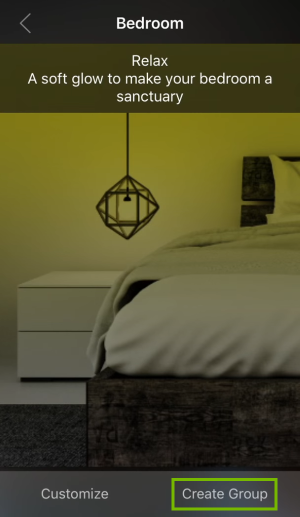 Create Group option highlighted ilumi app.