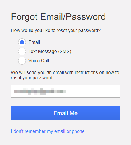 Netflix's password reset
