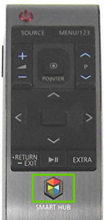 Smart hub button on remote.