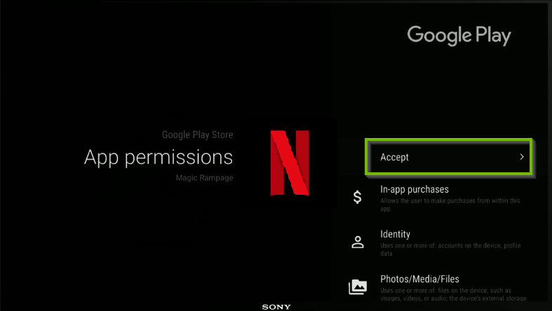 Netflix being installed