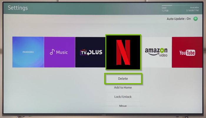 Samsung deleting Netflix