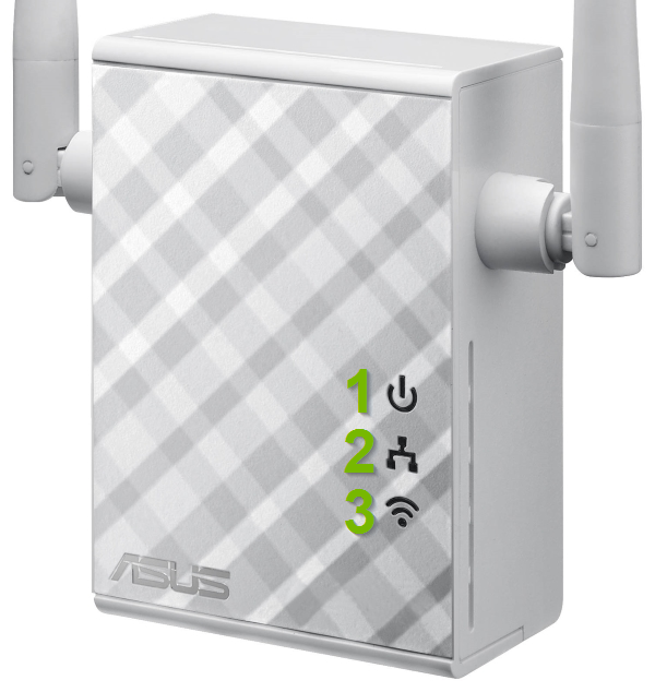 Range extender with annotated indicator lights.