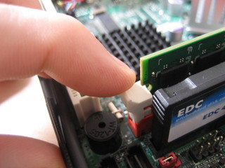 Pushing down the RAM clips