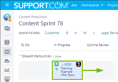Changing JIRA status.