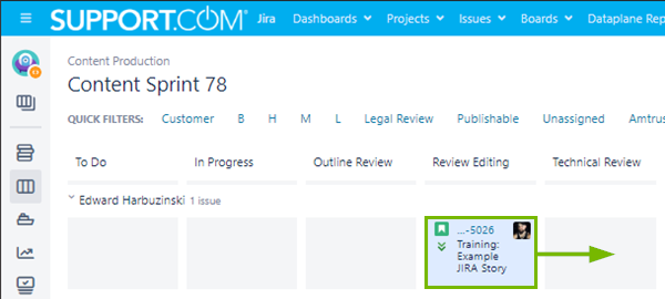Changing JIRA status.