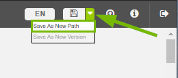 Save button highlighting save as new path option.