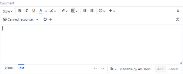 JIRA add comment editor.
