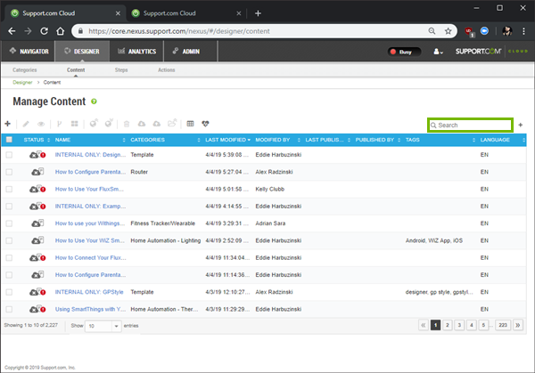 Cloud designer search bar.