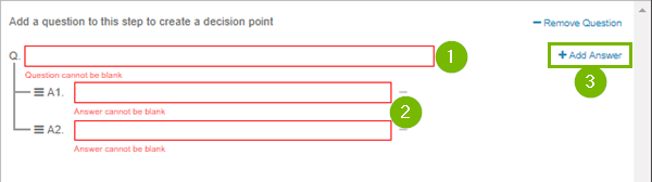 Creating a decision point question.
