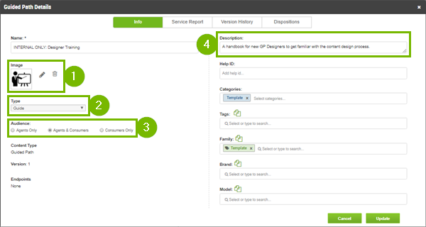 Guided path details window.