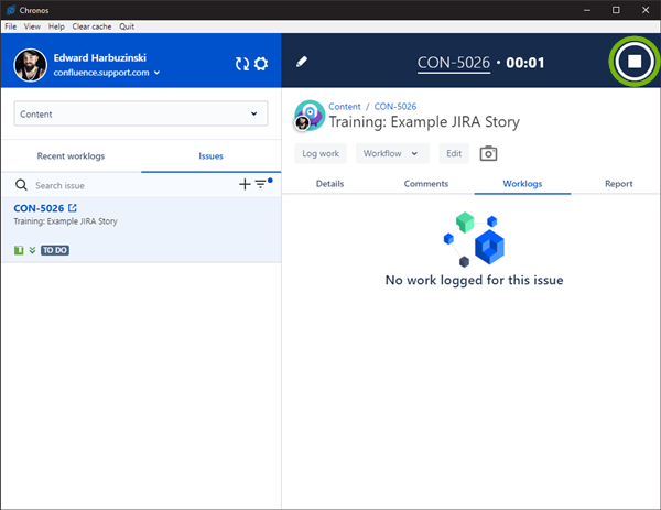 Stopping the Chronos timer.