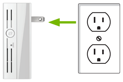 Range extender being unplugged from power outlet.