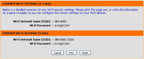 Access Point summary and finish button