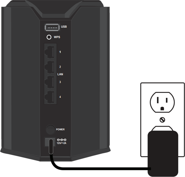 D-Link DAP-1650 being plugged in. Diagram.