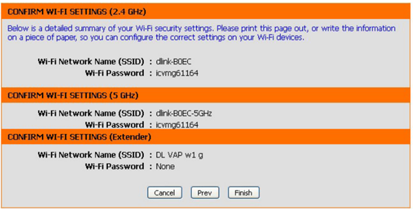 The summary of the wizard