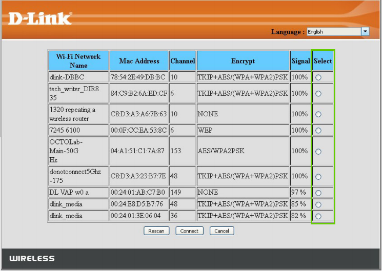 Selecting your network