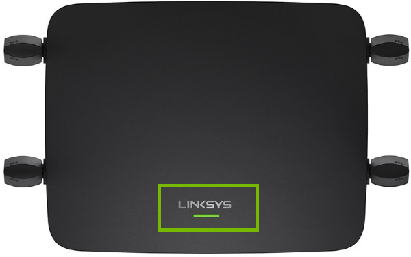 Linksys RE9000 with idicator light highlighted