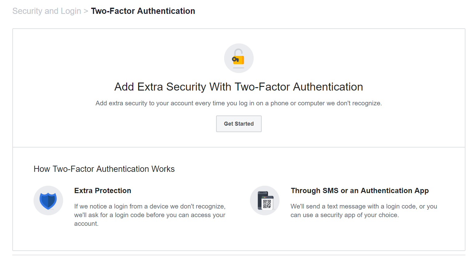 Get started with two-factor authentication