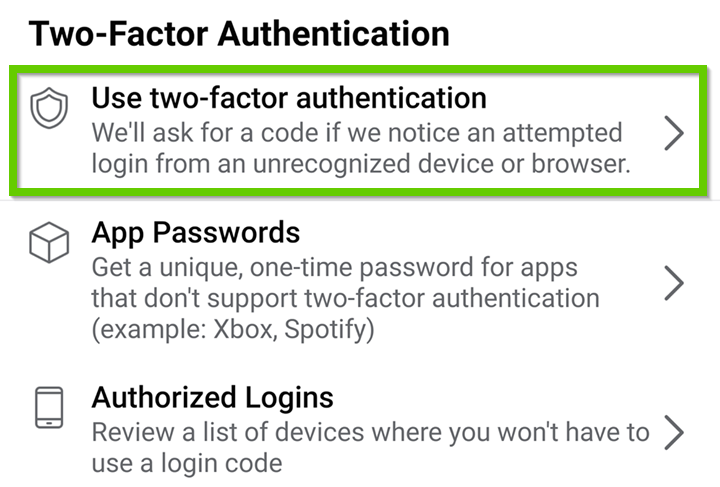 use two factor authentication