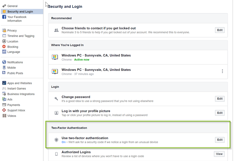 Security and Login page