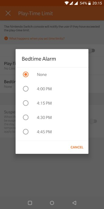 Bedtime alarm
