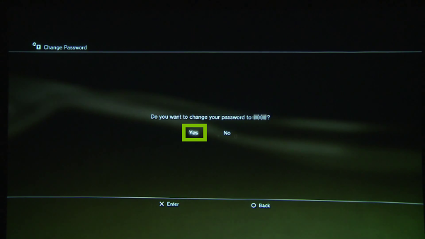 Password change conformation