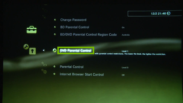 DVD Parental Control