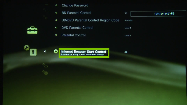 Internet Browser Start Control