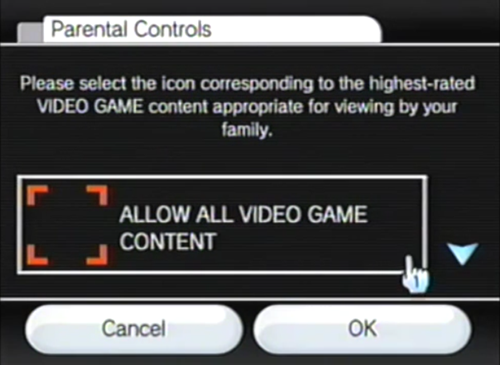 Video game control settings