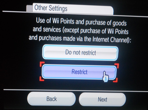 Restricting other settings