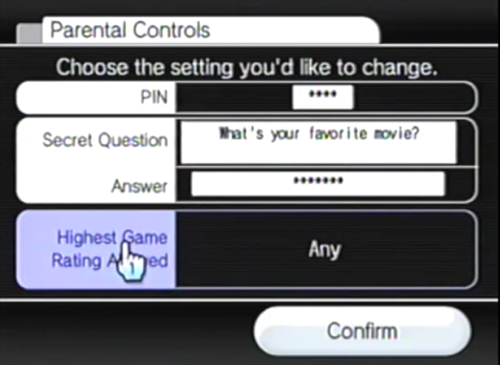 Selecting highest game rating allowed
