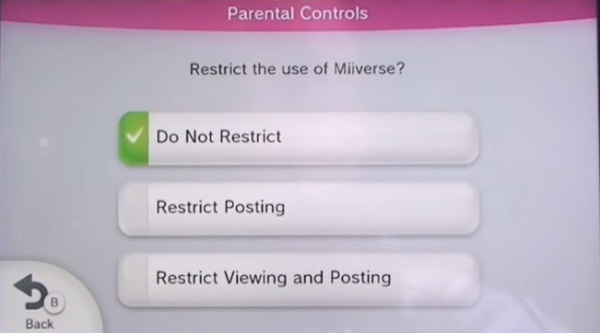 Restricting the Miiverse