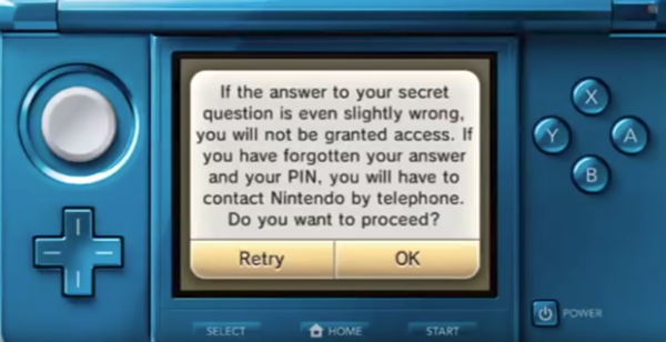 Secret question confirmation