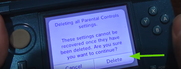 Deleting parental settings