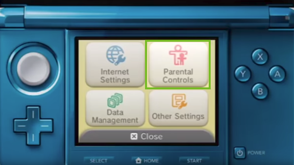 Nintendo 3DS parental control settings
