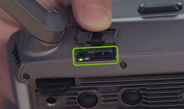 Control Mode switch highlighted on right side of drone.